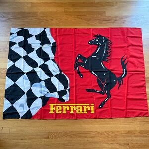 Ferrari Racing Banner/Flag - Garage Wall Decor, F1 Automotive Memorabilia